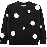 Danny D Girls Polka Dot Print Crewneck Pullover Sweater Long Sleeve Casual Tops