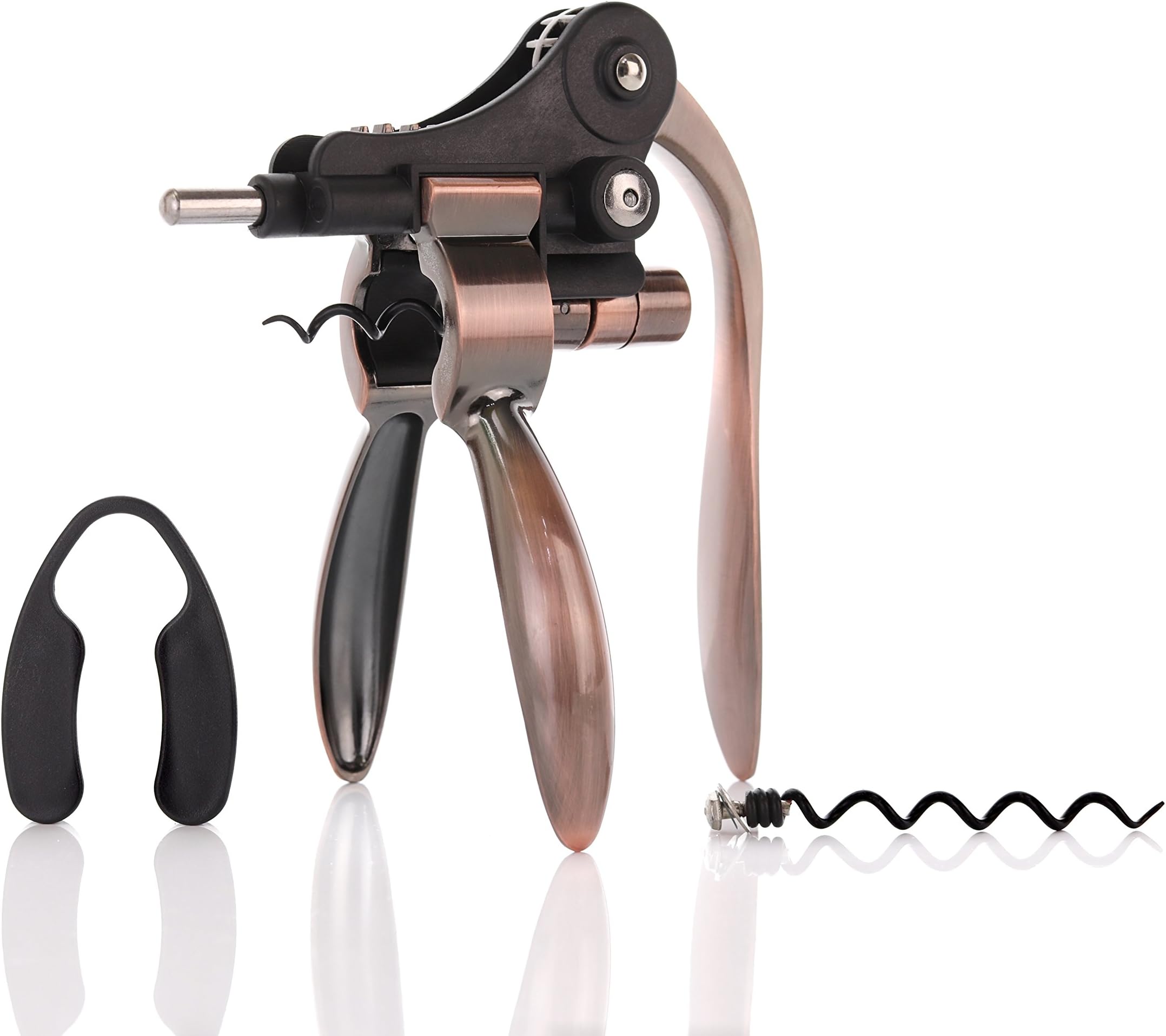 Rabbit Wine Bottle Opener | Uncork Wine Bottles with Ease | Stylish Ergonomic Design, Spiral Corkscrew with Foil Cutter | Luxurious Black Gift Box Set | The Ultimate Kitchen and Bar Utensil,