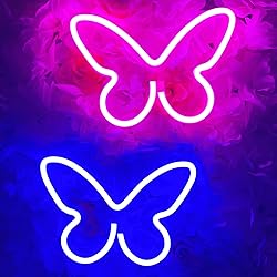 2 Pieces Butterfly Neon Signs, Butterfly LED Neon