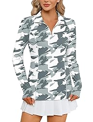 LOMON Womens Workout Tops Long Sleeve 1/4 Zip Uv