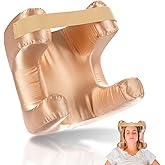 SAGUD Memory Foam Face Pillow for Side Sleeper Anti-Wrinkle Massage Bed Pillow with Soft Pillowcase Beauty Pillow for Sleeping Face Down, Gold