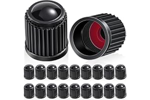 Outus 20 Pcs Tire Valve Stem Caps Car Tire Caps Plastic Universal Black Valve Stem Covers for Bike Bicycle Cars SUV Trucks Motorcycles (Black)