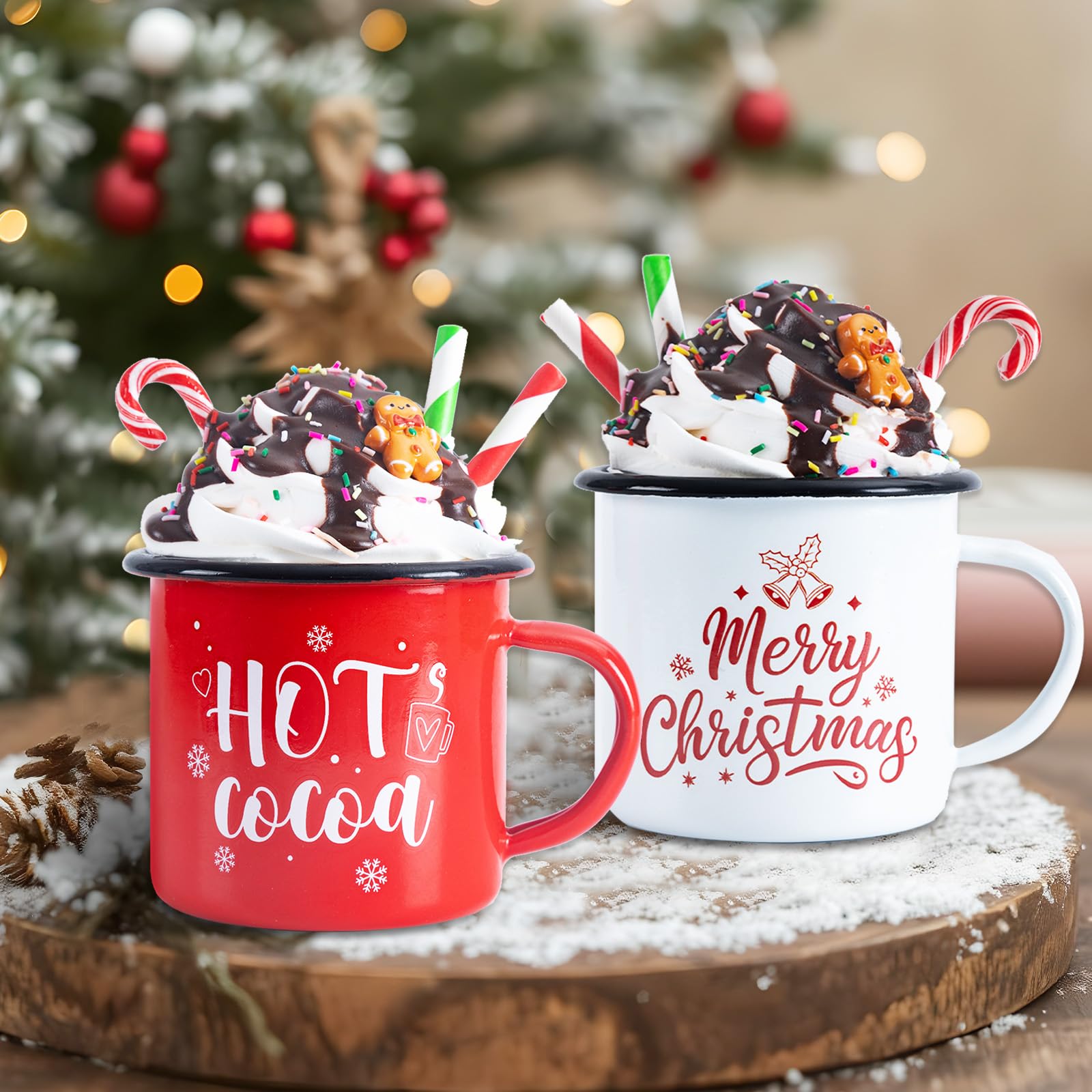 View 1 of ***MISSING ONE***
Ouvibor 2 PCS Christmas Tiered Tray Decor with Faux Whipped Cream Mug Toppers Hot Cocoa Winter Holidays Gifts for Xmas Hot Cocoa Gingerbread Man Table Centerpieces Mini Coffee Mugs Decoration