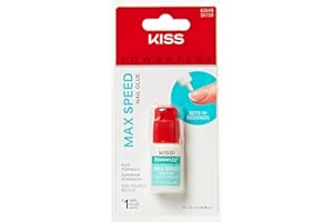 KISS PowerFlex Maximum Speed Nail Glue - Fast Drying Adhesive for Glue-On Nails & Repairs with Nozzle Tip Applicator, Ideal for Tips & Wraps, Net Wt. 0.10 oz (3g)