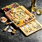 Custom Charcuterie Board - Monogrammed Gifts for Couples, Personalized Cheese Board Gift Set, Bamboo Wooden, Engagement Gifts, New Home Gift Ideas, Wedding Gifts