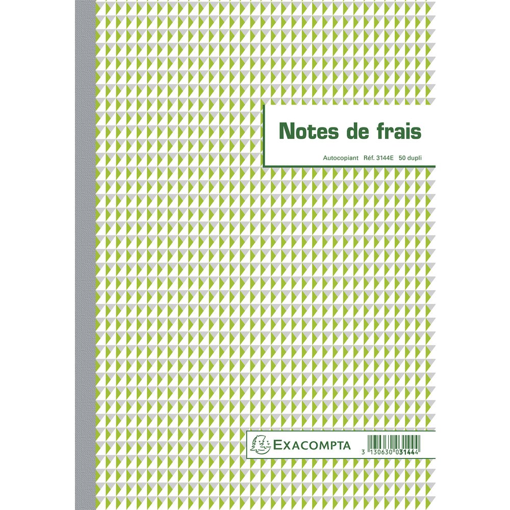 Exacompta - Ref. 3144E -1 Manifold EXPENSE NOTES - 50 numbered carbonless sheets in 2 copies (1 original + 1 copy) - A4 format - FSC certified - made in France
