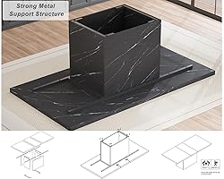 HSH 78” Black Dining Table for 6 to 8, Rectangle