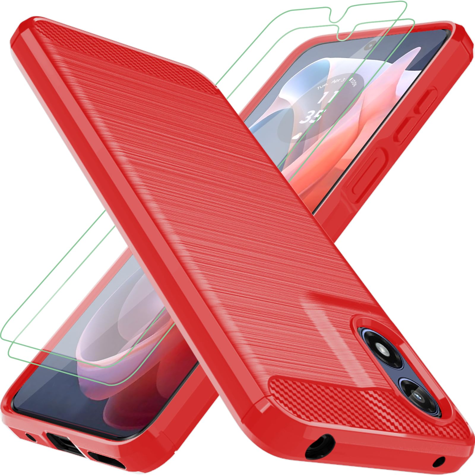 for Moto G Play 4G 2024 Case: with 2pcs Screen