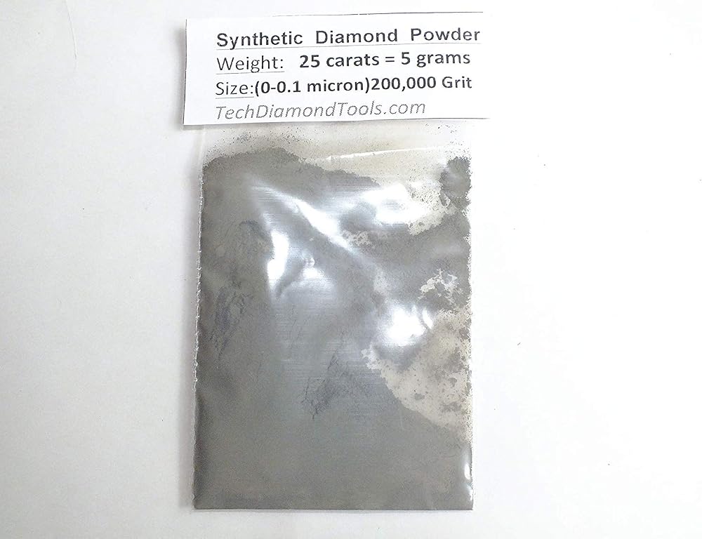 TechDiamondTools 200000 Grit Diamond Powder 0-0.1 Microns 25 Carats 5 Grams