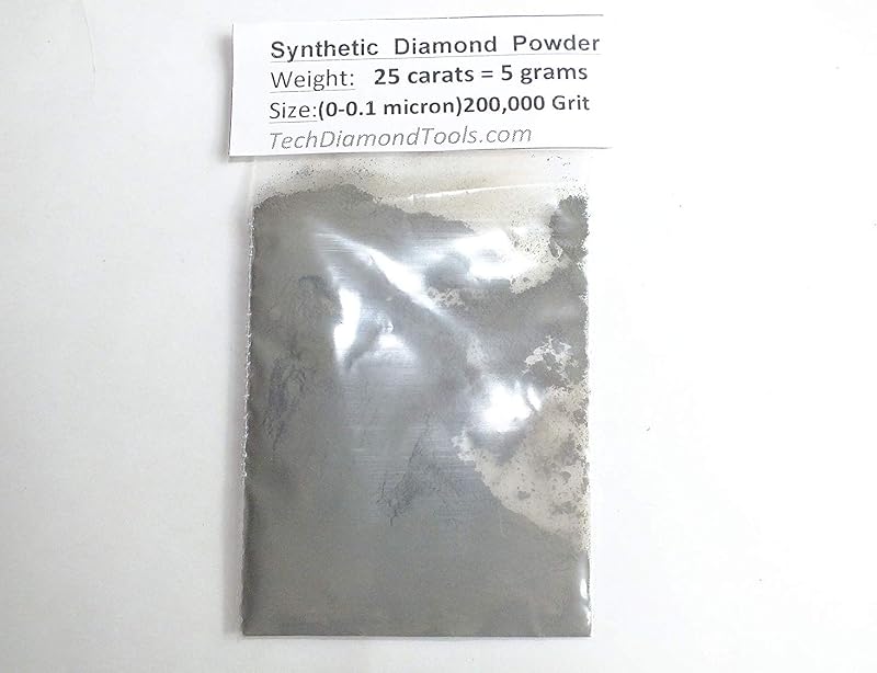 TechDiamondTools 200000 Grit Diamond Powder 0-0.1 Microns 25 Carats 5 Grams