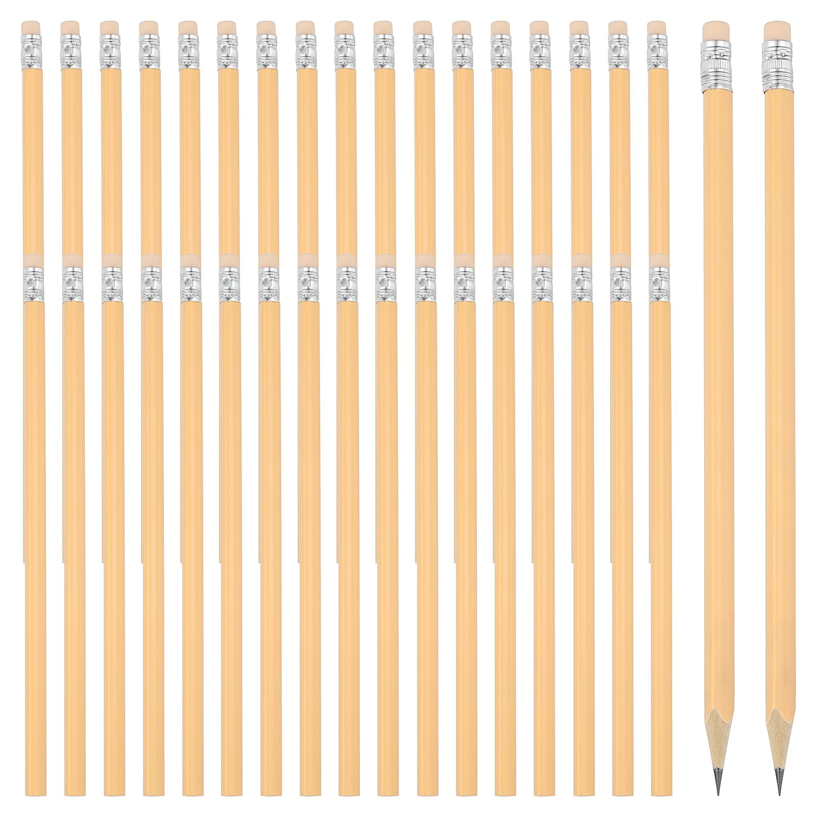 PATIKIL Round Pencils, 36 Pack Triangle HB Graphite Pencil Woodcase Wooden Pencils with Eraser for Classroom Office Writing Drawing Supplies, Orange