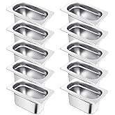 Thenshop 10 Pack 1/9 Size Stainless Steel Hotel Pans 4" Deep – Metal Steam Table Catering Trays for Commercial Restaurant Buffet Kitchen Food Service Containers, 0.8 mm Thick(European Style)