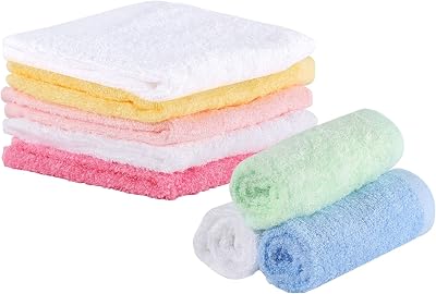 Lanjue 8 Pack Bamboo Flannel Washcloths 10x10 In Soft Face Towels