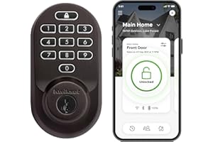 Kwikset Halo Wi-Fi Smart Lock, Keyless Entry Door Deadbolt, Geofence Auto-Unlock, Grade AAA Certified, No Hub Easy Install, Venetian Bronze Lifetime Finish Warranty, Backlit Keypad