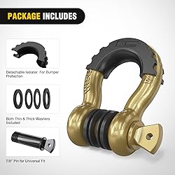 Nilight 2 Pack 3/4" D-Ring Shackle with 7/8" Screw