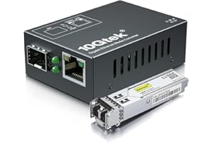 10GTEK [Mini Size] Gigabit Ethernet Media Converter, MultiMode Dual LC Fiber to Ethernet RJ45 Converter for 10/100/1000Base-T