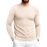 Runcati Mens Mock Turtleneck Sweater Slim Fit Casual Ribbed Knitted Pullover Fall Winter Basic Warm Sweaters