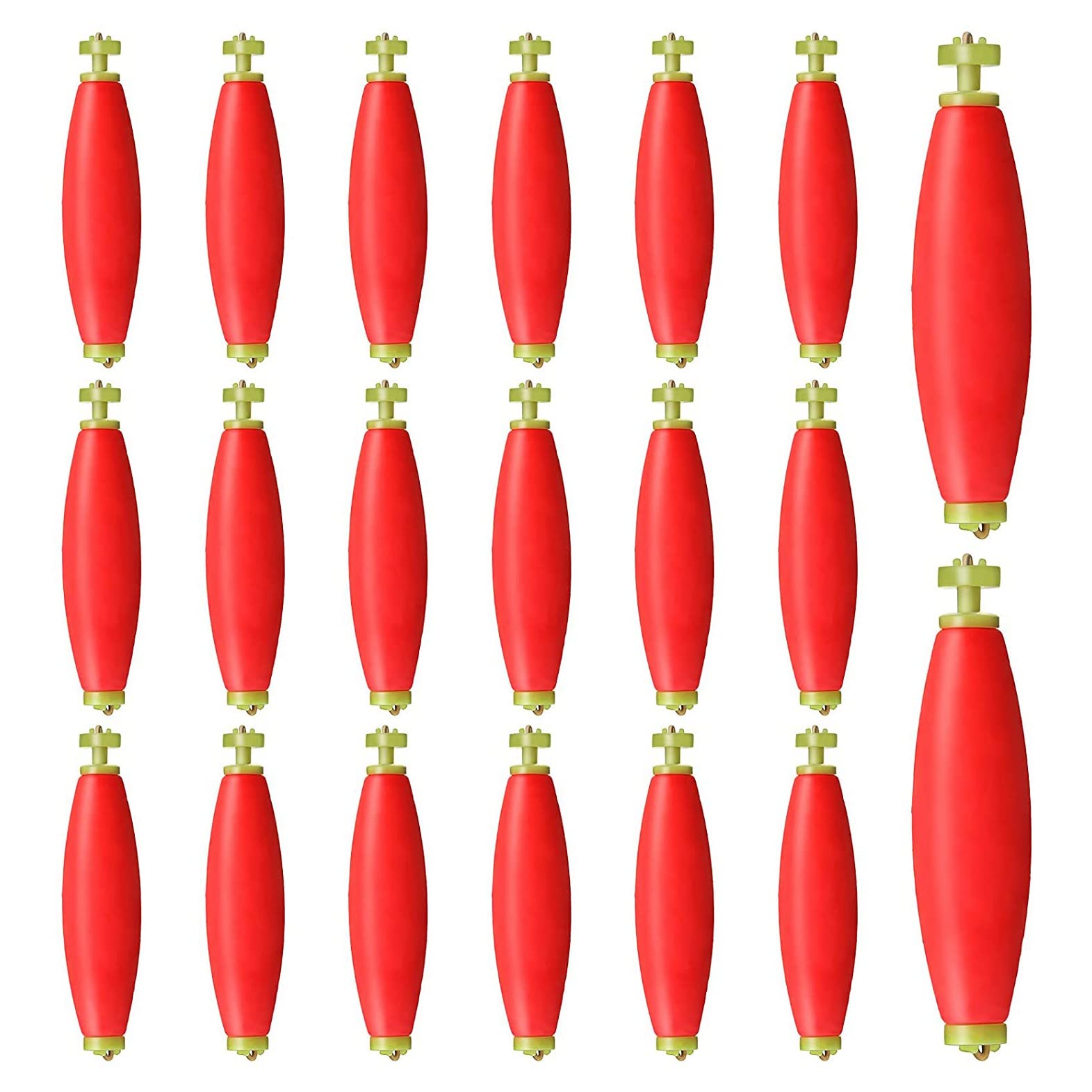 Yuemsh 20 Pieces Fishing Bobbers Weighted Foam Snap on Float Weighted Bobbers for Fishing Tackle Accessories Fishing Supplies