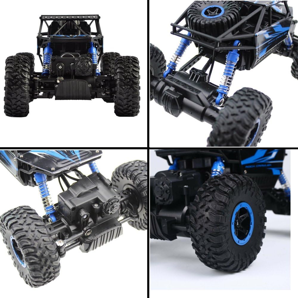 SZJJX RC Cars Off-Road Remote Control Car Trucks Vehicle 2.4Ghz 4WD Powerful 1: 18 Racing Climbing Cars Radio Electric Rock Crawler Buggy Hobby Toy for Kids Gift-Blue: Toys & Games
