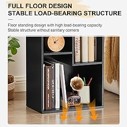 VECELO 3-Tier Small Bookcase, 4 Cube