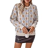 Les umes Womens Cardigan Long Sleeve Button Down Sweater Vintage Floral Knit Jackets Coats