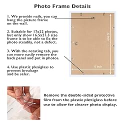 JCJMY 17x22 Picture Frame White for Wall