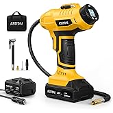 Cordless tool style tire inflator with gauge
