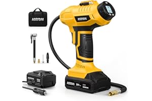 AstroAI Tire Inflator Portable Air Compressor 20V Max Rechargeable Battery Powered 160PSI Cordless Handheld Air Pump with 12V