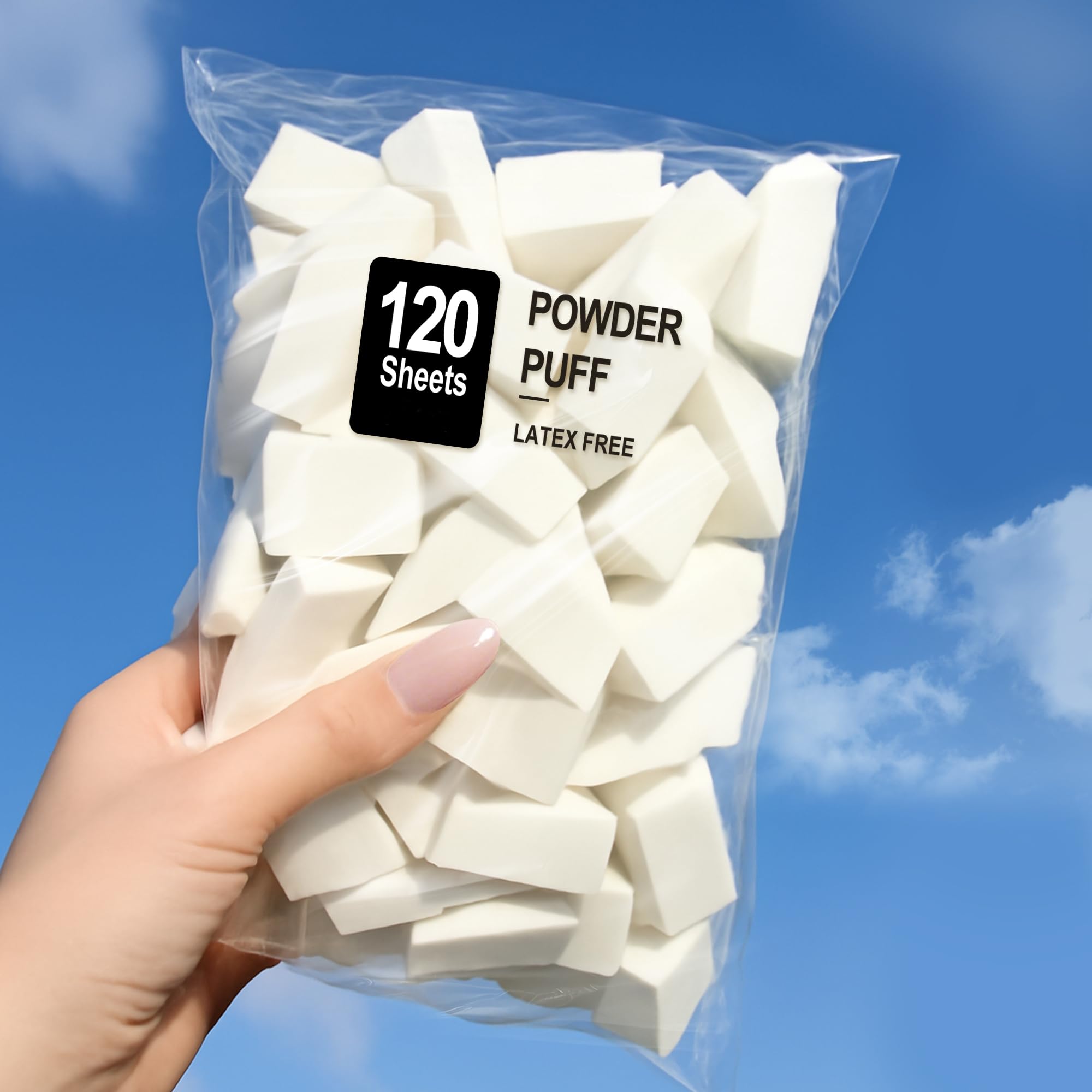 Photo 1 of 120 Count Makeup Sponges Triangle Cosmetic Wedges for Foundation Blending, Nail Art, Crafts, Painting (White)