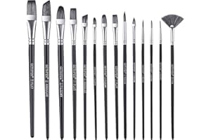 GETHPEN Paint Brushes,Paint Brushes Set for Acrylic Painting,Small Paint Brush,14Pcs Oil Watercolor Acrylic Paint Brush,Artist Paintbrushes for Body Face Rock Canvas,Kids Adult Drawing Arts Crafts Supplies