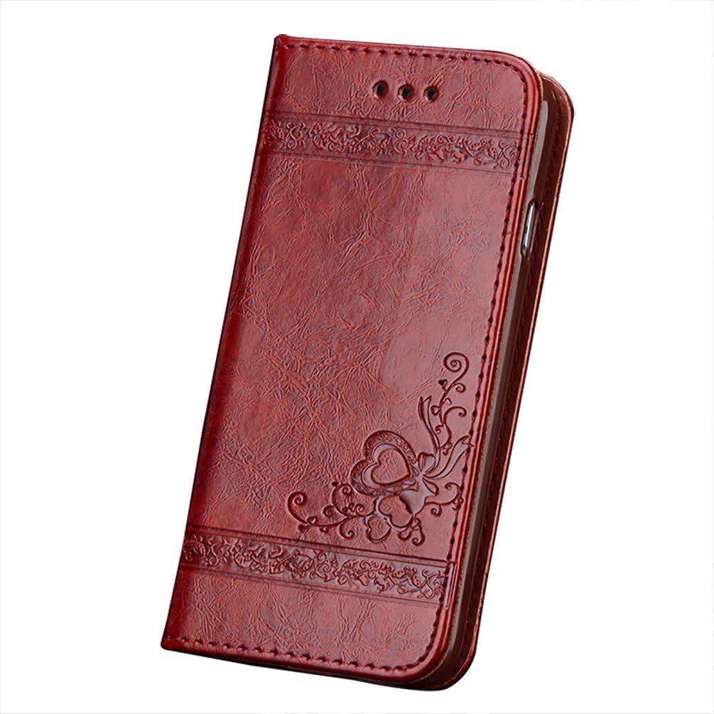 VIGOROSO Luxury Embossed Floral PU Leather Magnetic Wallet Phone Case Phone Cover 5 6 6S 7 Plus
