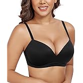 DotVol Women's Push Up Wireless Comfortable Padded Plunge No Underwire Everyday Bra