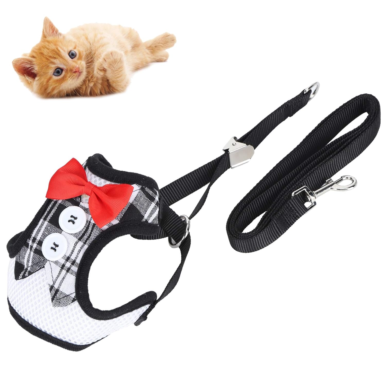 Escape‑Proof Cat Vest, Not Easy to Damage Cat Harness with Leash Strong