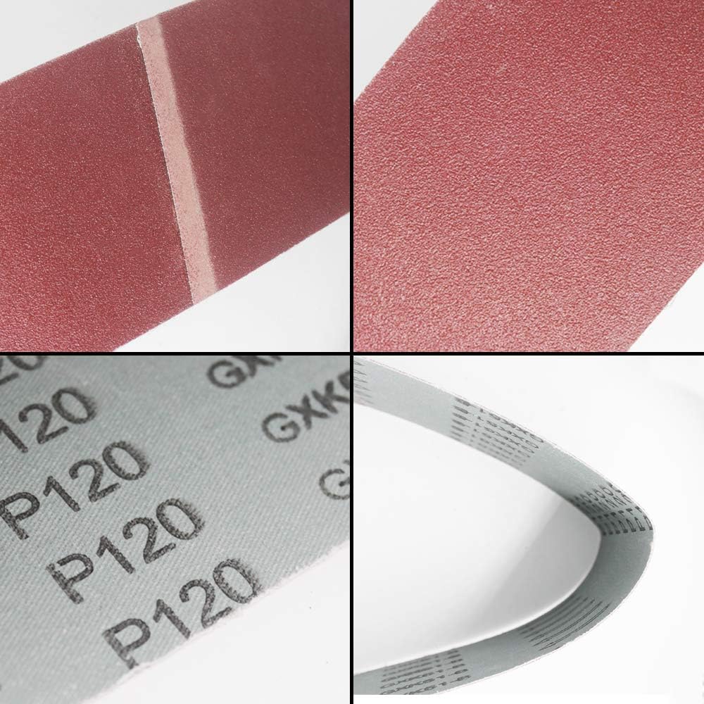 KALIM 4x36-Inch Sanding Belt, 12 Pack (2 Each of 60, 80, 120, 180, 240, 400 Grits) Aluminum Oxide Belt, Premium Sandpaper for Portable Belt Sander, Woodworking, Metal Polishing - - 