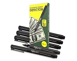 Counterfeit Money Detector Pen (5 Pack) - Easy to