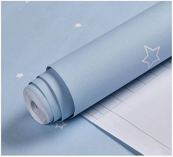 JLWM Papel Pintado Autoadhesivo Estrella Color Liso PVC Impermeable