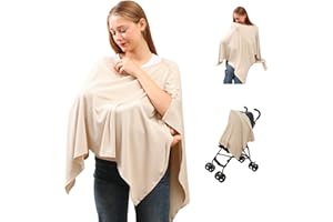 TENTIDE Nursing Cover for Breastfeeding- Viscose from Bamboo Ribbed Covers for Baby Breast Feeding, Full Coverage Privacy, Soft & Breathable Nursing Covers, Multi-Use Shawl Car Seat Cover