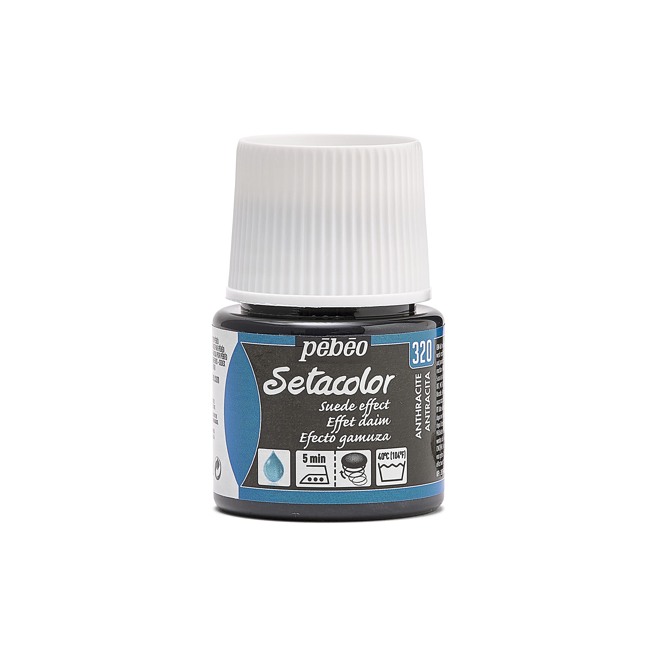 PEBEO Setacolor Suede Fabric Paint 45-Milliliter Bottle, Anthracite,Anthracite