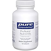 Pure Encapsulations PreNatal Nutrients - for Pregnancy & Lactation - Aids Energy & DNA Development* - with Folate, Choline & Iron - Gluten Free & Non-GMO - 120 Capsules