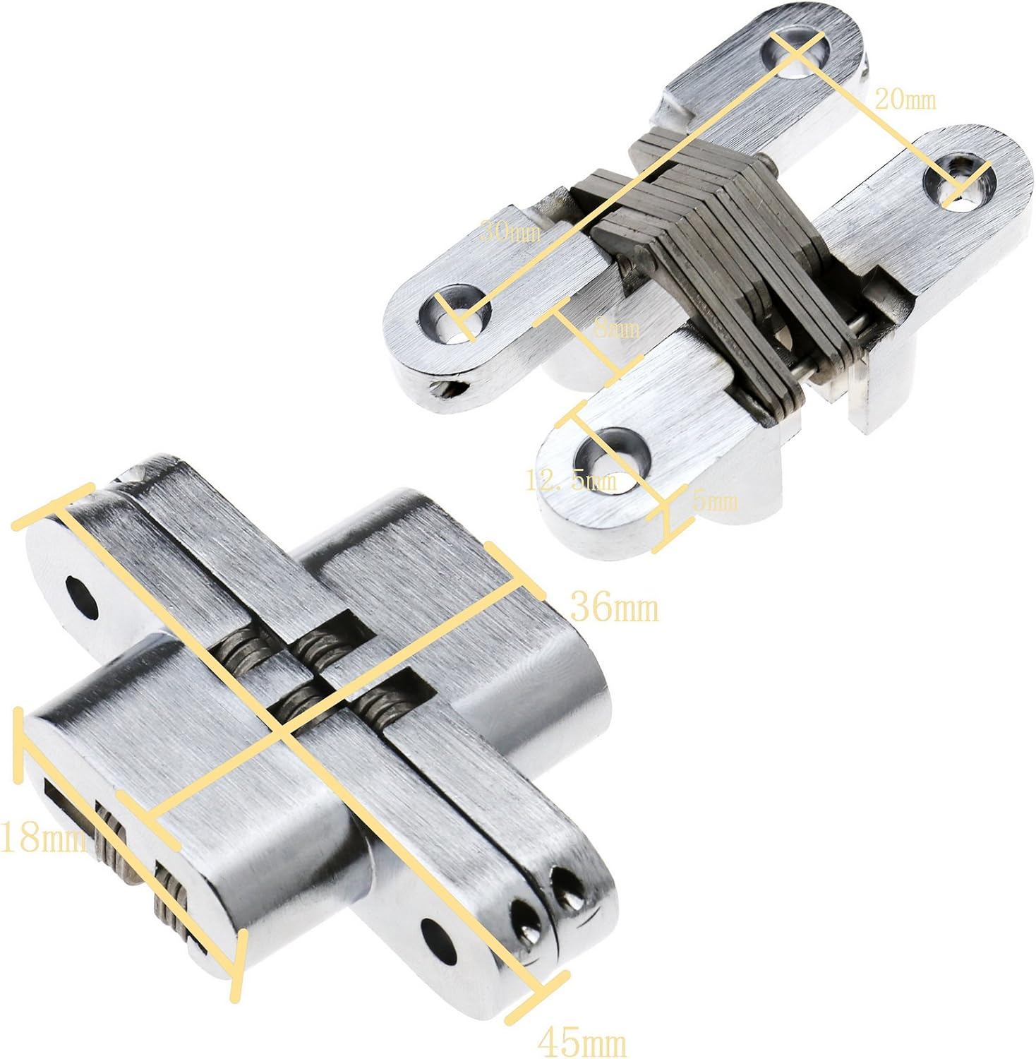 Pair of Wooden Folding Doors 180º Hidden Stainless Steel Invisible Hinges - Image 4