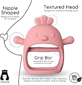 Infatot Teething Mitten Chicken Silicone Baby Glove Plum view 6