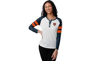 FOCO Women's NFL Team Logo Ladies Fashion Shirt Long Sleeve Henley