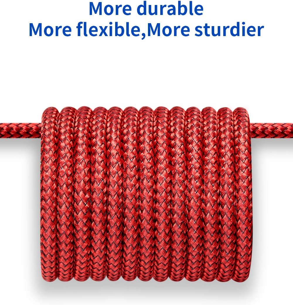 USB Type C Cable 3A Fast Charging, JSAUX (2-Pack 6.6ft+6.6ft) USB-A to USB-C Charge Braided Cord Compatible with Galaxy S10 S10E S9 S8 S20 Plus,Note 20 10 9 8 and Other USB C Charger (Red): Computers & Accessories