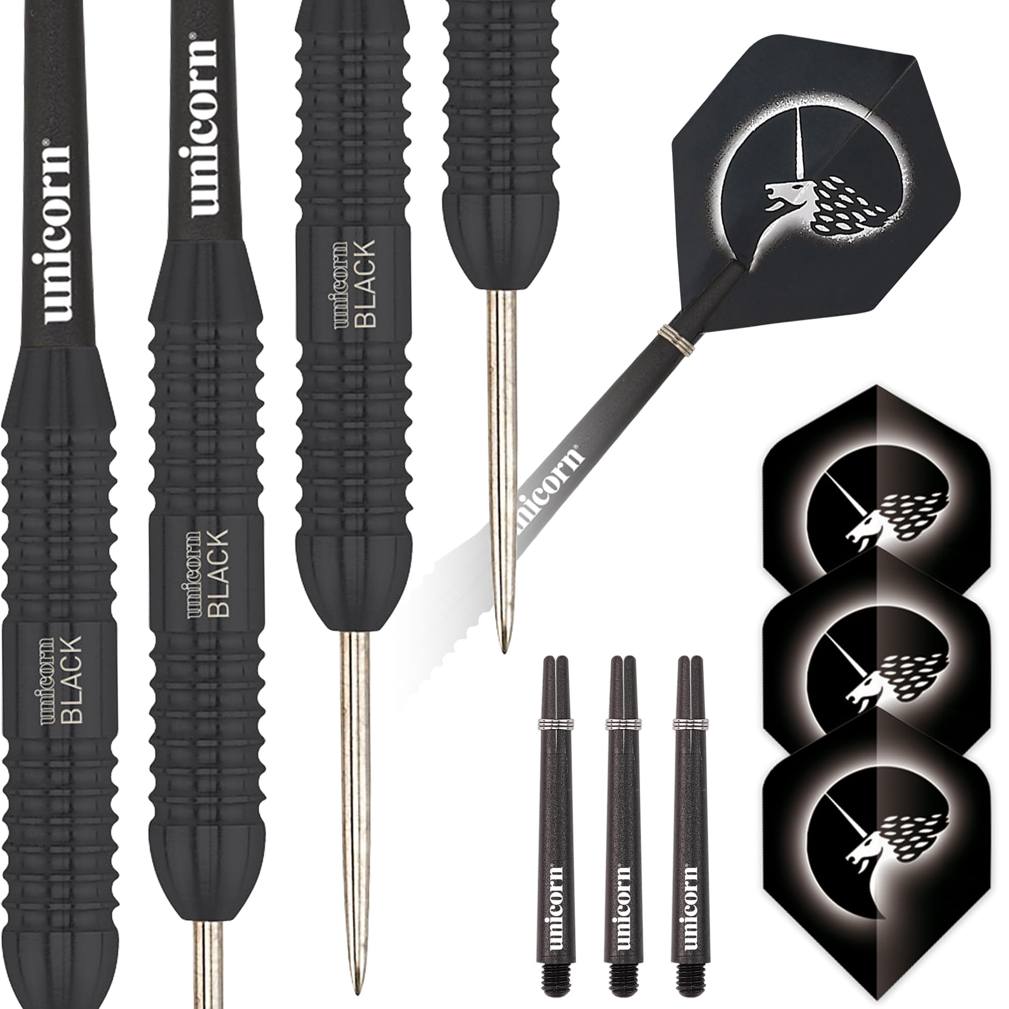 Unicorn Steel Tip Darts Set | Core Plus Black Brass Barrels|Style 2| 24 g — image 1