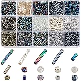 PH PandaHall 5177pcs Black Seed Beads 15 Styles Glass Bugle Beads Small Mini Beads Twisted Beads Waist Beads Friendship Craft Beads for Friendship Bracelet Making Beading Weaving 2/3/4mm
