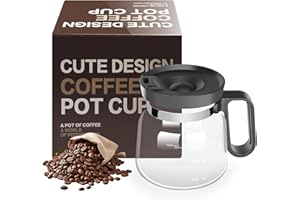 Shelprojsu 16oz Coffee Pot Mug,Fun Glass Coffee Cups,Mini Coffee Pot Coffee Cup,with Leak-proof Lid Large Capacity, Ideal Gif