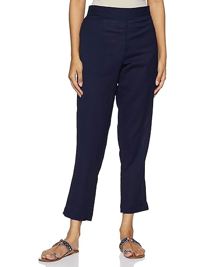 Karigari Women's cotton palazzo Bottom (282138980_NAVY_L Large)