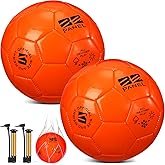 Shappy 2 Pcs Soccer Balls Bulk with Pump, Mesh Bag Official Size 3 4 5 Indoor Outdoor Colorful Soccer Ball for Practice Game Sport Soft Gift for Child Adult Back to School
