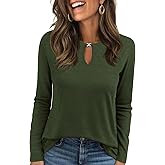 Long Sleeve Shirts for Women Crew Neck Women Long Sleeve Tops Casual Fall Tops Trendy Cute T Shirts Outfits Clothes