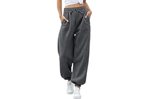 Godalithic Baggy Sweatpants for Women Casual Drawstring Sweat Pants High Waist Workout Joggers Lounge Trousers with Pockets